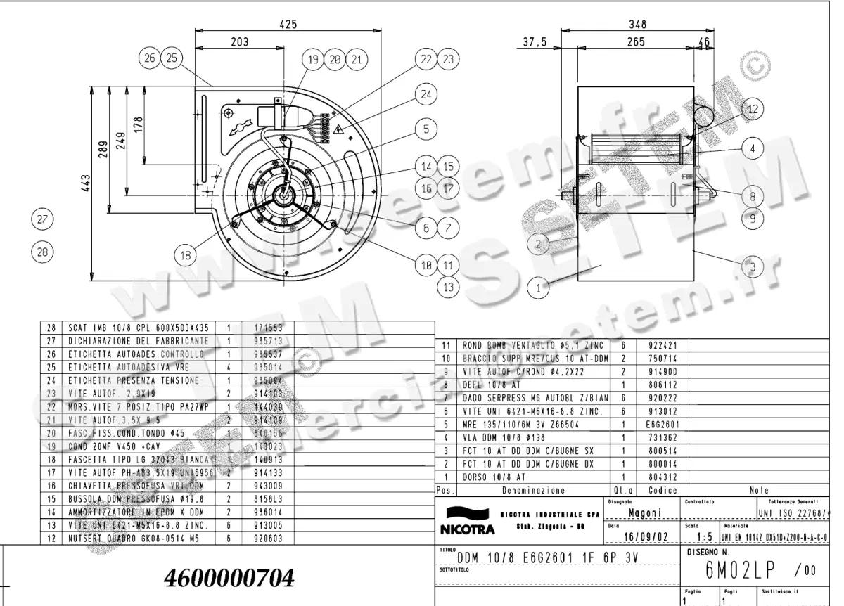 4624000704-VENTILATEUR NICOTRA GEBHARDT DDM10/8 420W 6P M230V 3V E6G2601 *6M02LP*