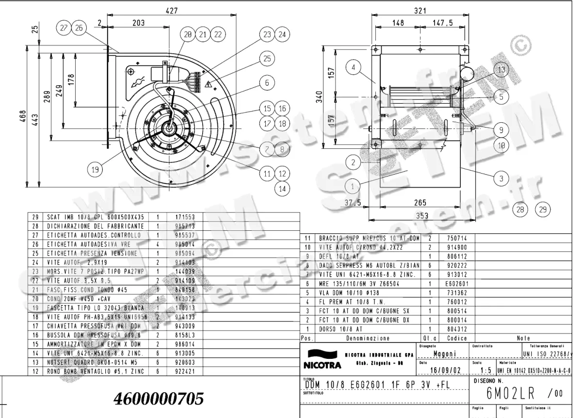 4624000705-VENTILATEUR NICOTRA GEBHARDT DDM10/8 420W 6P M230V 3V E6G2601 +BR *6M02LR*