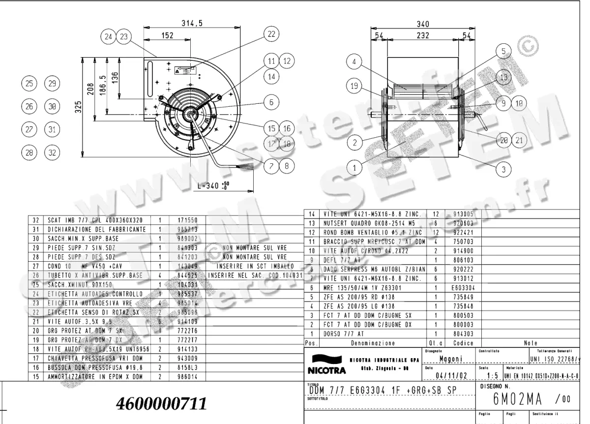 4624000711-VENTILATEUR NICOTRA GEBHARDT DDM7/7 300W 4P M230V 1V E6G3304 SP +PI+GRA *6M02MA*