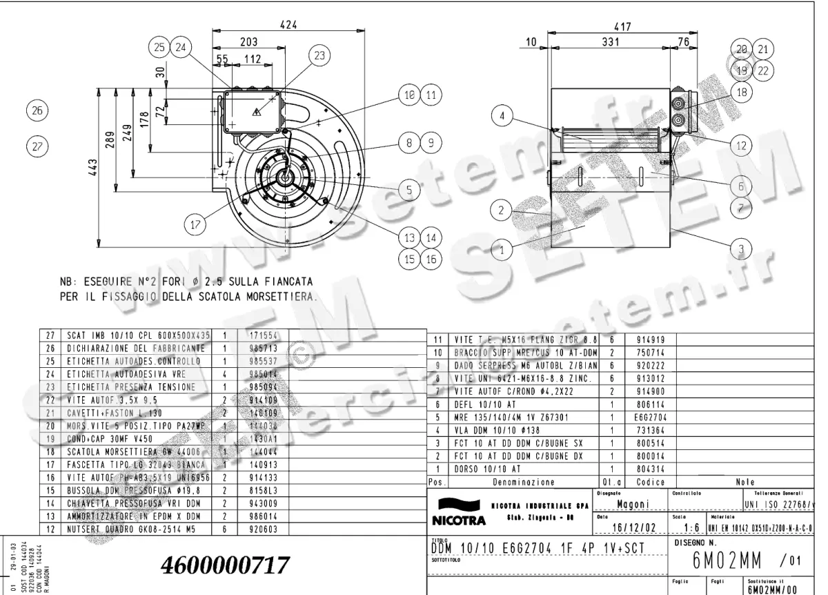 4624000717-VENTILATEUR NICOTRA GEBHARDT DDM10/10 600W 4P M230V 1V E6G2704 +BB *6M02MM*