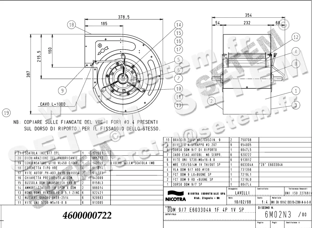 4624000722-VENTILATEUR NICOTRA GEBHARDT DDM9/7 300W 4P M230V 1V E6G3304A SP *6M02N3*