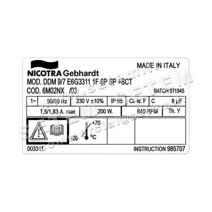 4624000740-VENTILATEUR NICOTRA GEBHARDT DDM9/7 200W 6P M230V 1V E6G3311 SP +BB *6M02NX* 3