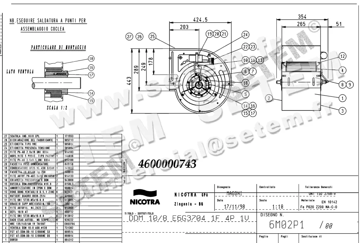 4624000743-VENTILATEUR NICOTRA GEBHARDT DDM10/8 600W 4P M230V 1V E6G3704 *6M02P1*