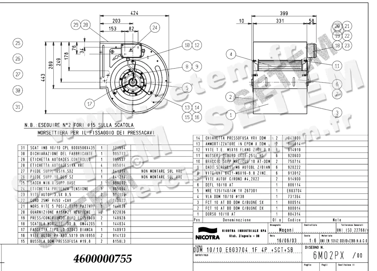 4624000755-VENTILATEUR NICOTRA GEBHARDT DDM10/10 600W 4P M230V 1V E6G3704 +PI+BB *6M02PX*