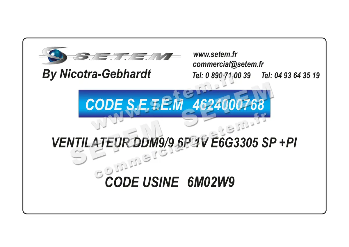 4624000768-VENTILATEUR NICOTRA GEBHARDT DDM9/9 6P 1V E6G3305 SP +PI *6M02W9* 2