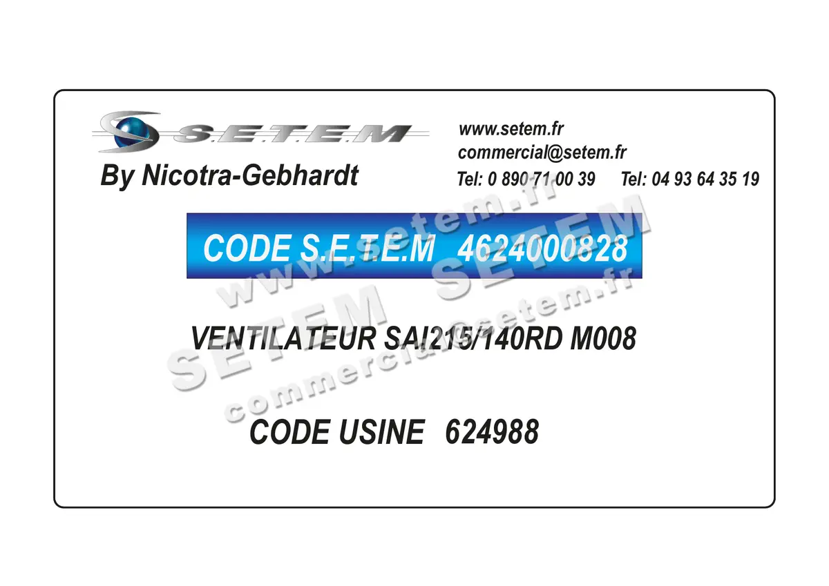 4624000828-VENTILATEUR NICOTRA GEBHARDT SAI215/140RD M008 *624988*