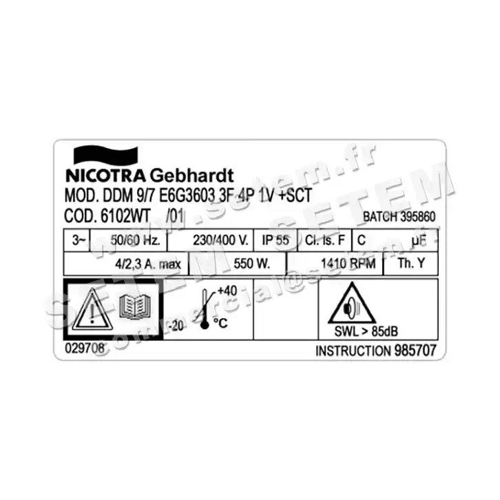 4624000937-VENTILATEUR NICOTRA GEBHARDT DDM9/7 550W 4P T230/400V 1V E6G3603 +BB *6102WT* 4