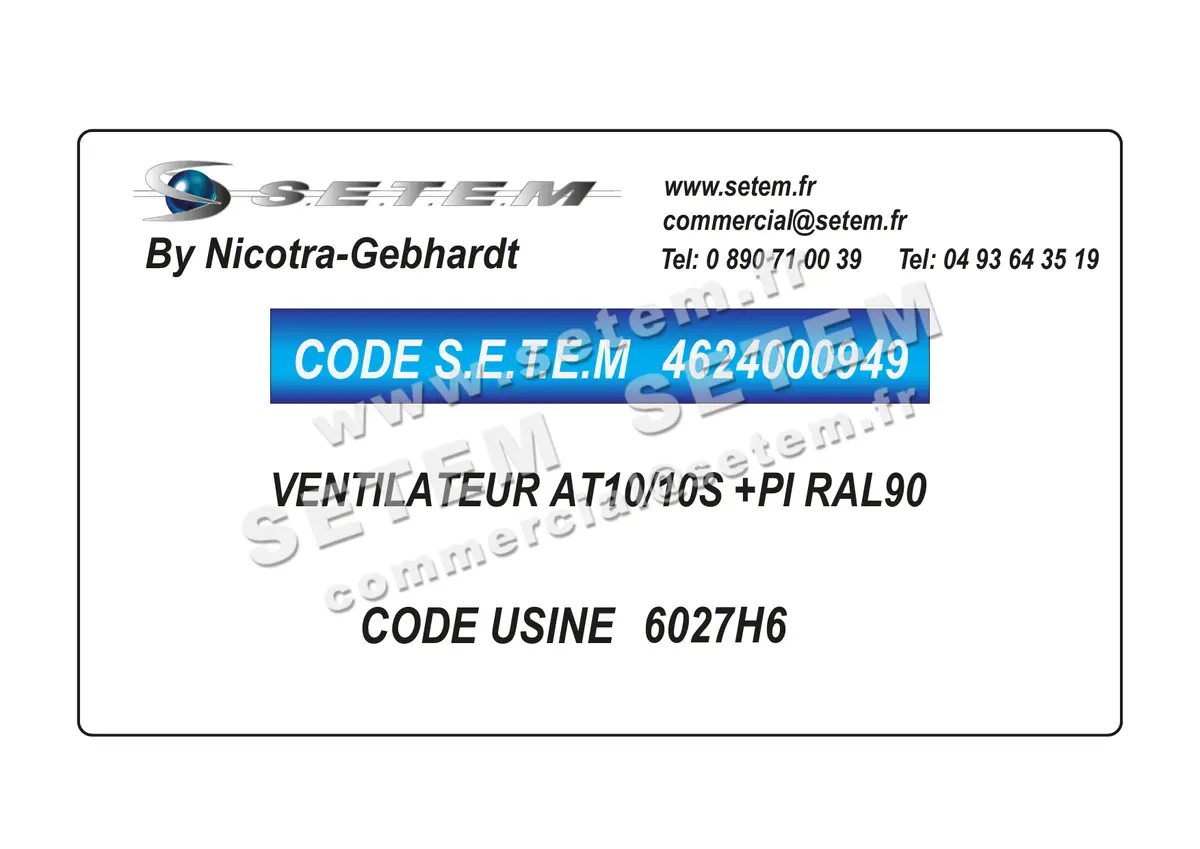 4624000949-VENTILATEUR NICOTRA GEBHARDT AT10/10S +PI RAL90 *6027H6*