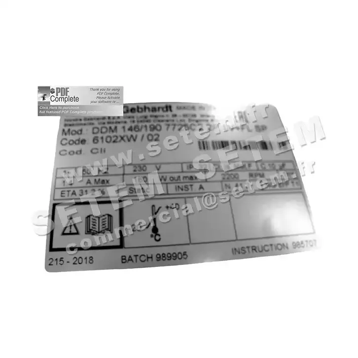 4624001009-VENTILATEUR NICOTRA GEBHARDT DDM146/190 140W 2P M230V 1V +BR *6102XW* 3