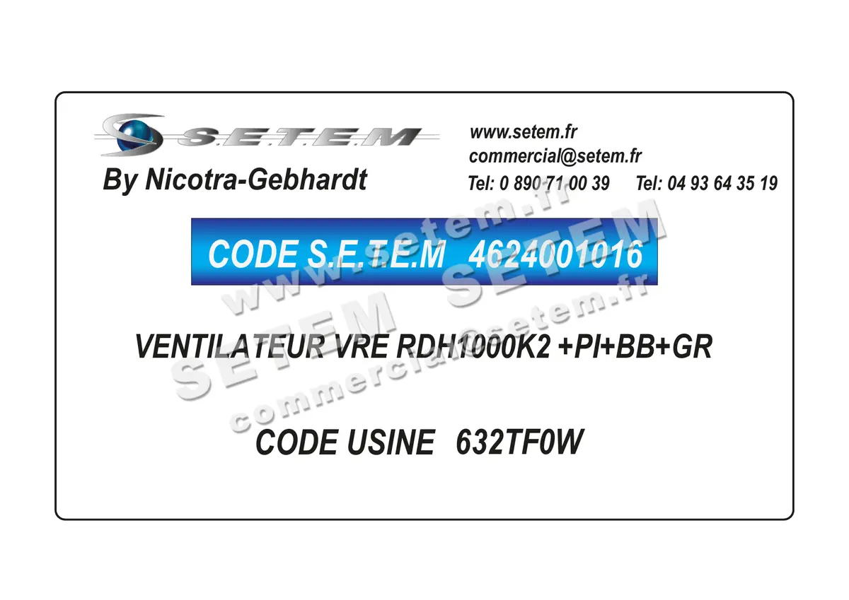 4624001016-VENTILATEUR NICOTRA GEBHARDT VRE RDH1000K2 +PI+BB+GR *632TF0W*