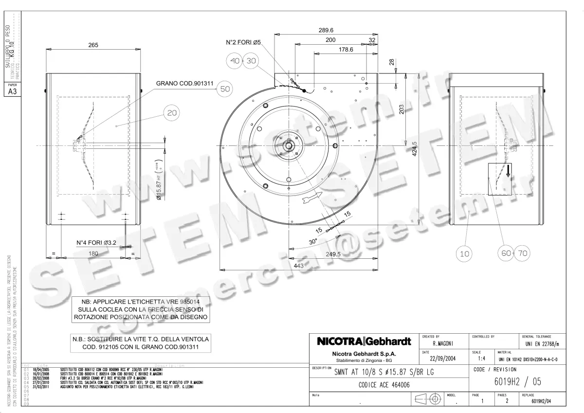 4624001089-ENSEMBLE VOLUTE/TURBINE NICOTRA GEBHARDT SMNT AT10/8 *6019H2* 4