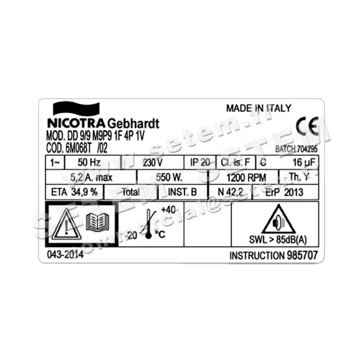 4624001096-VENTILATEUR NICOTRA GEBHARDT DD9/9 550W 4P M230V 1V M9P9 *6M068T* 3