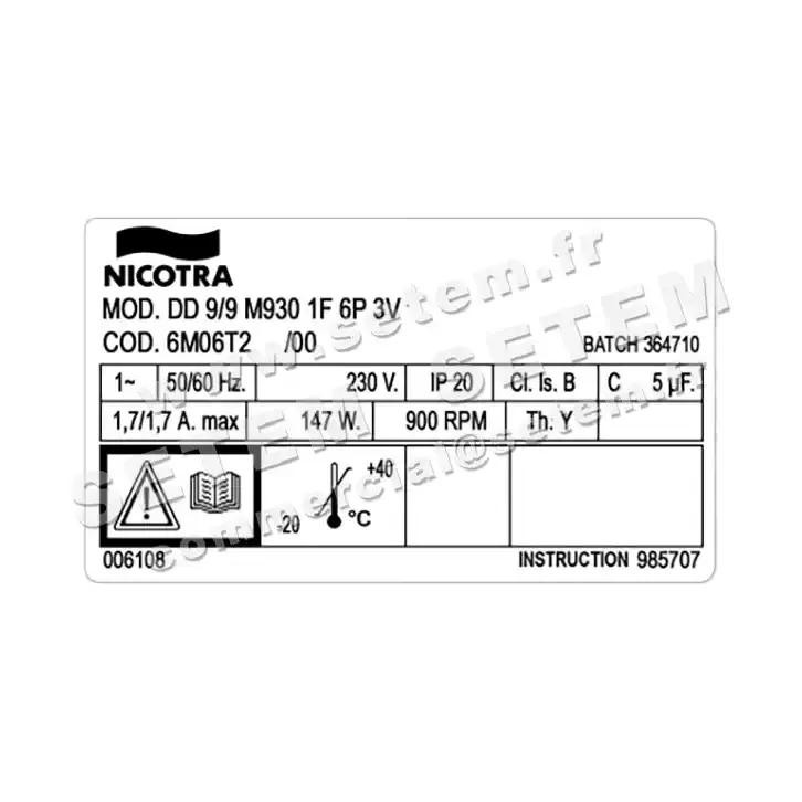 4624001113-VENTILATEUR NICOTRA GEBHARDT DD9/9 147W 6P M230V 3V M930 *6M06T2* 3
