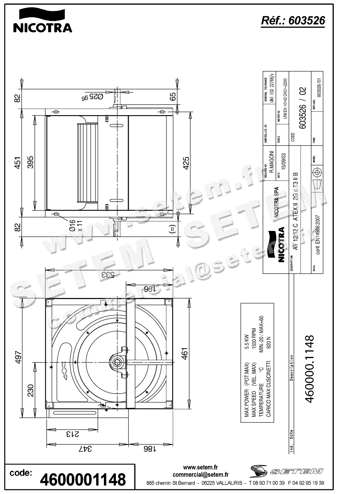 4624001148-VENTILATEUR NICOTRA GEBHARDT AT12/12C II2GCT3IIB *603526* 2