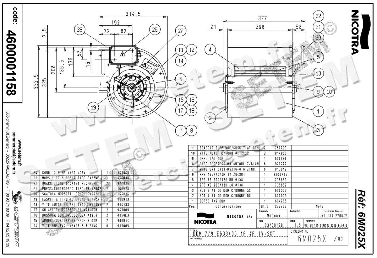 4624001158-VENTILATEUR NICOTRA GEBHARDT DDM7/9 420W 4P M230V 1V E6G3405 +BB *6M025X* 2