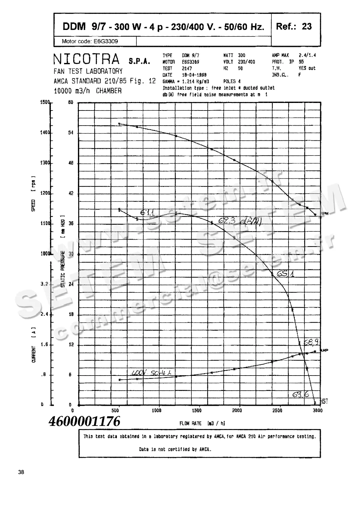 4624001176-VENTILATEUR NICOTRA GEBHARDT DDM9/7 300W 4P T230/400V 1V E6G3309 *6M020K* 3