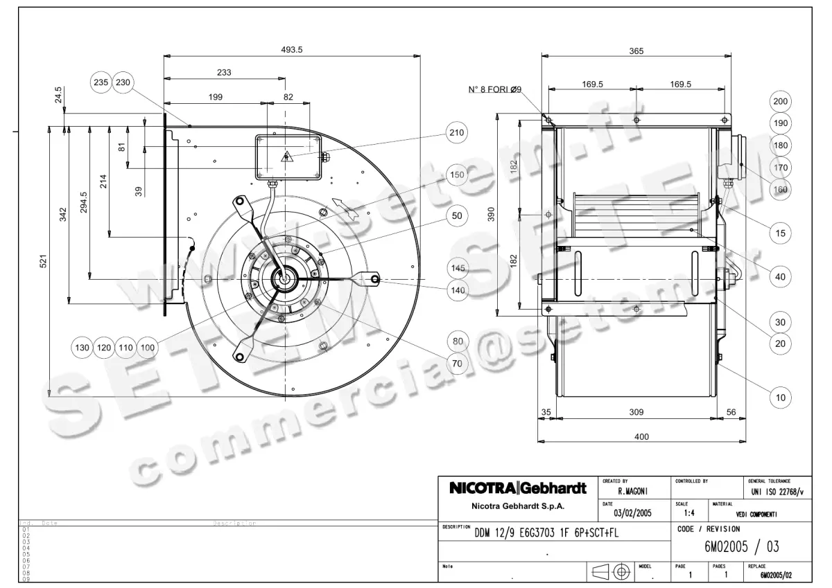 4624001227-VENTILATEUR NICOTRA GEBHARDT DDM12/9 500W 6P M230V 3V E6G3703 +BR+BB *6M02005*