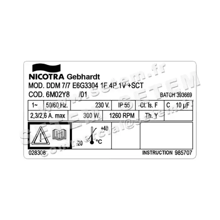 4624001316-VENTILATEUR DDM7/7 300W 4P M230V 1V E6G3304 +BB *6M02Y8* 4