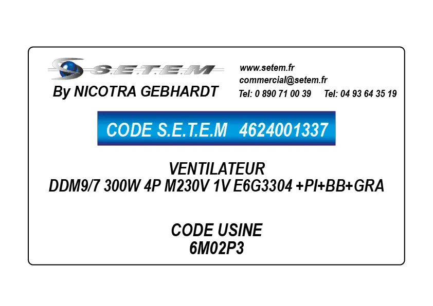 4624001337-VENTILATEUR DDM9/7 300W 4P M230V 1V E6G3304 +PI+BB+GRA *6M02P3*