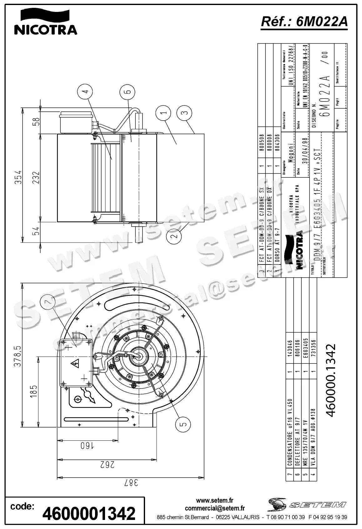 4624001342-VENTILATEUR DDM9/7 420W 4P M230V 1V E6G3405 +BB *6M022A*  2