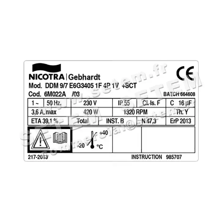 4624001342-VENTILATEUR DDM9/7 420W 4P M230V 1V E6G3405 +BB *6M022A*  3