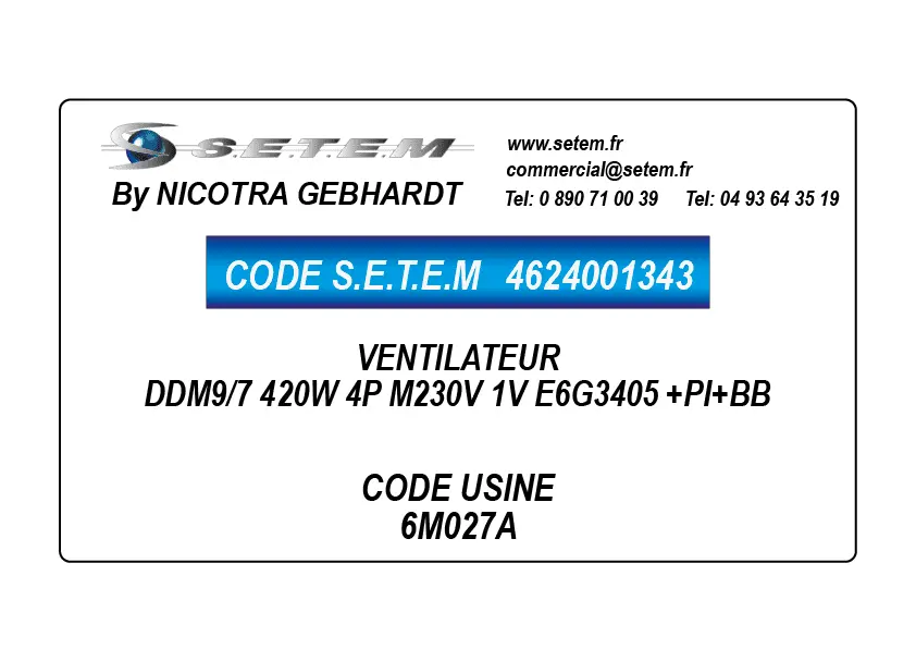 4624001343-VENTILATEUR DDM9/7 420W 4P M230V 1V E6G3405 +PI+BB *6M027A*