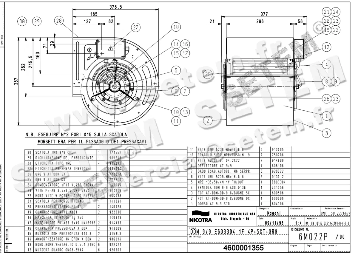 4624001355-VENTILATEUR DDM9/9 300W 4P M230V 1V E6G3304 +BB+GRA *6M022P*