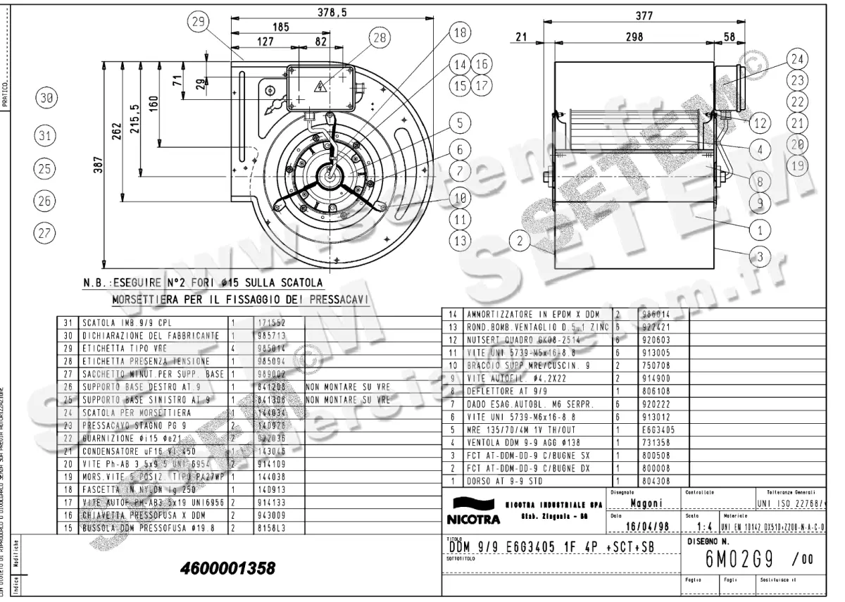 4624001358-VENTILATEUR DDM9/9 420W 4P M230V 1V E6G3405 +PI+BB *6M02G9* 