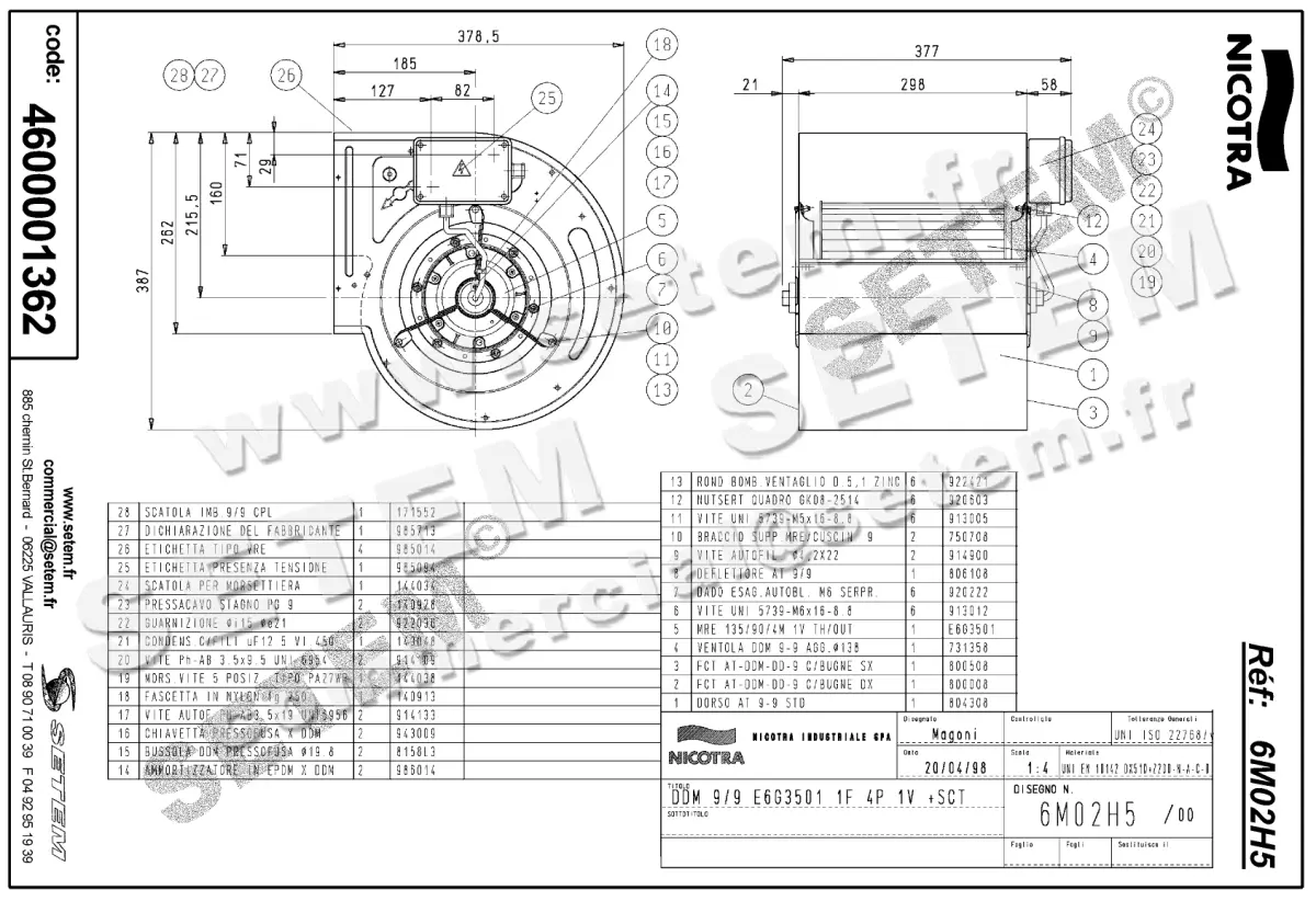 4624001362-VENTILATEUR NICOTRA GEBHARDT DDM9/9 550W 4P M230V 1V E6G3501 +BB *6M02H5* 2