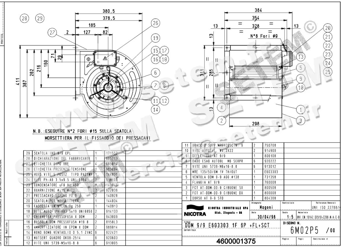 4624001375-VENTILATEUR DDM9/9 200W 6P M230V 1V E6G3303 +BR+BB *6M02P5* 