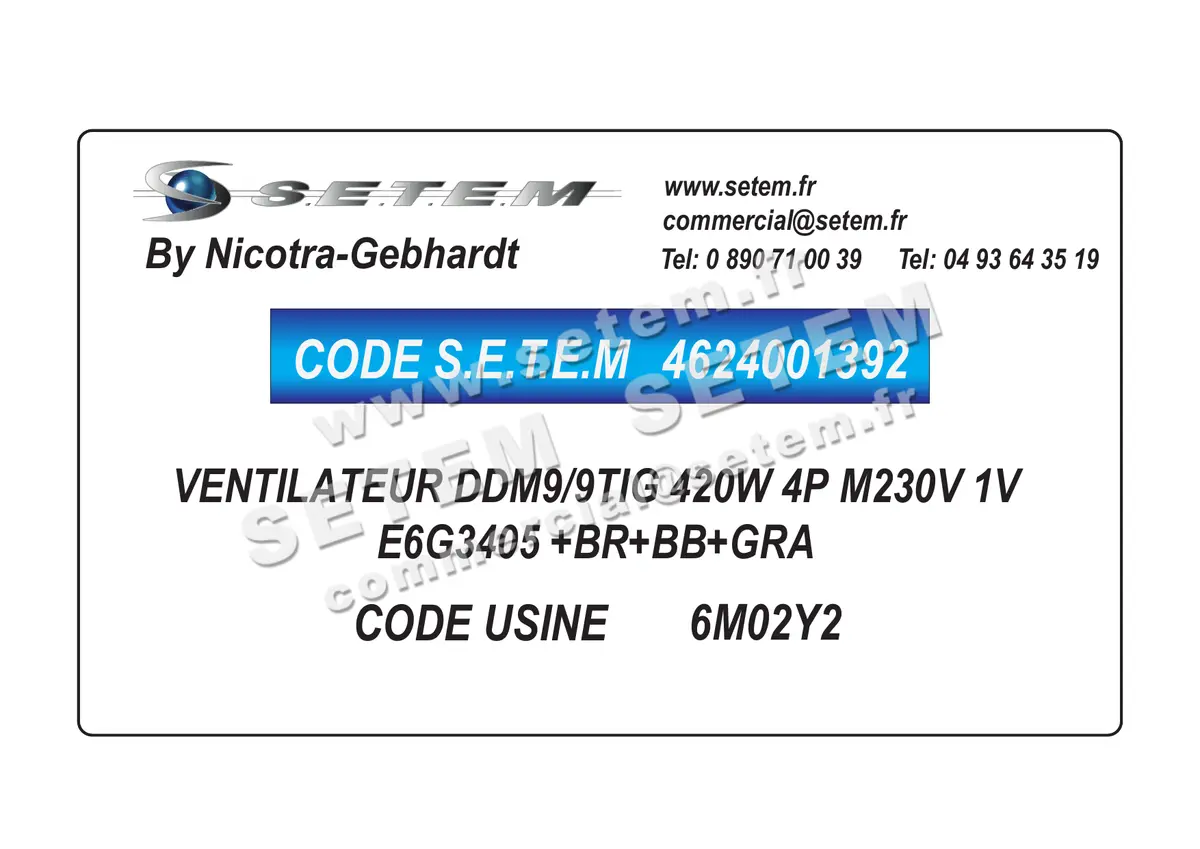 4624001392-VENTILATEUR NICOTRA GEBHARDT DDM9/9TIG 420W 4P M230V 1V E6G3405 +BR+BB+GRA *6M02Y2* 3