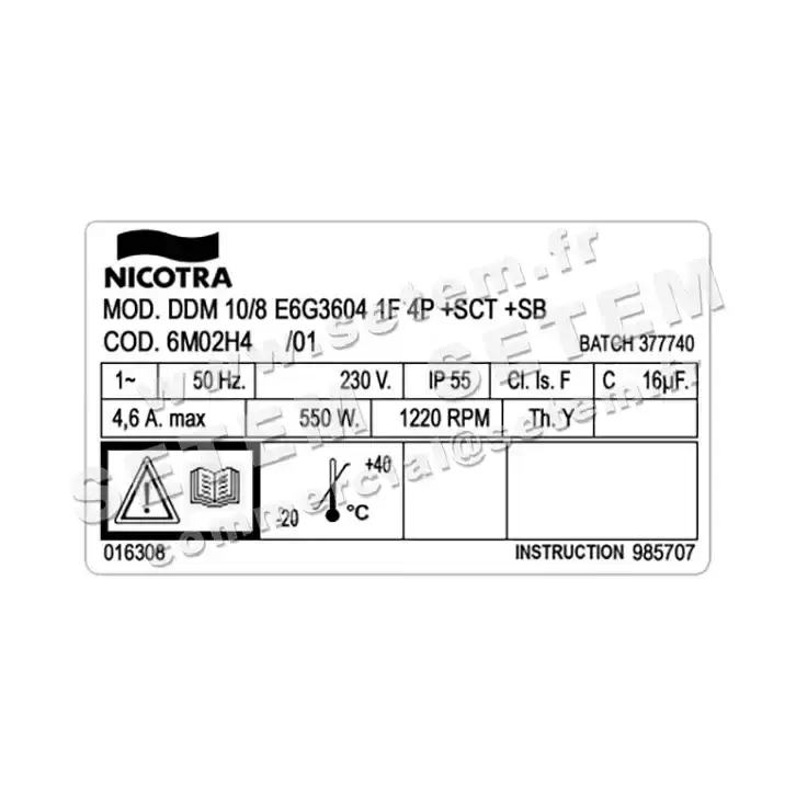 4624001396-VENTILATEUR NICOTRA GEBHARDT DDM10/8 550W 4P M230V 1V E6G3604 +PI+BB *6M02H4* 4