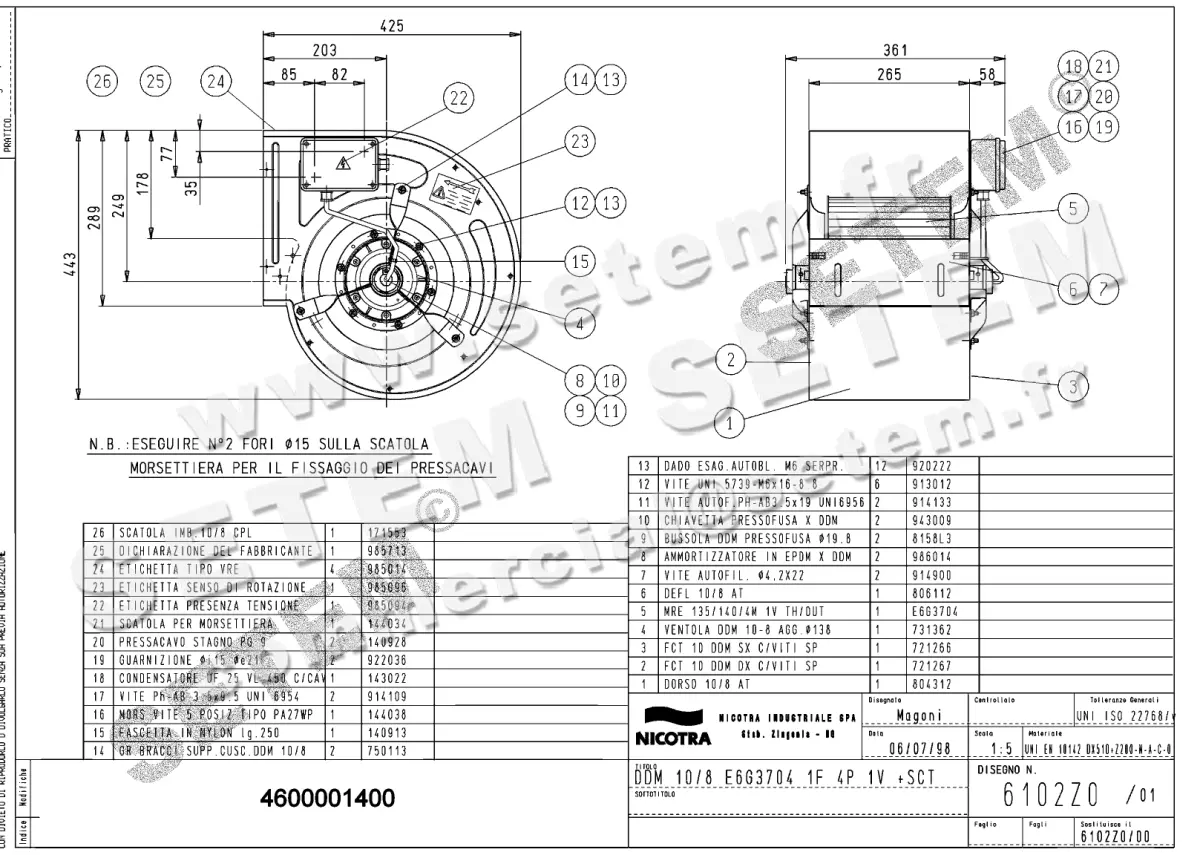 4624001400-VENTILATEUR NICOTRA GEBHARDT DDM10/8 600W 4P M230V 1V E6G3704 +BB *6102Z0*