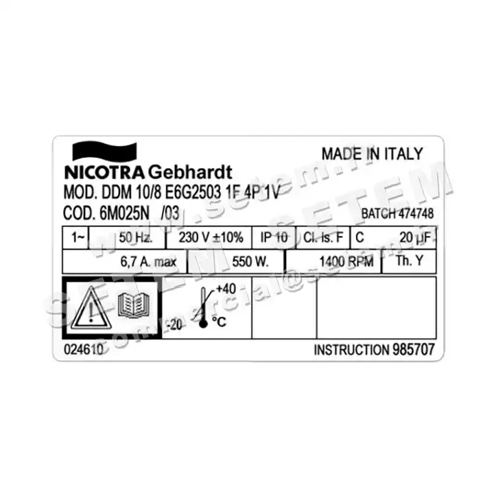 4624001401-VENTILATEUR NICOTRA GEBHARDT DDM10/8 550W 4P M230V 1V E6G2503 *6M025N* 3