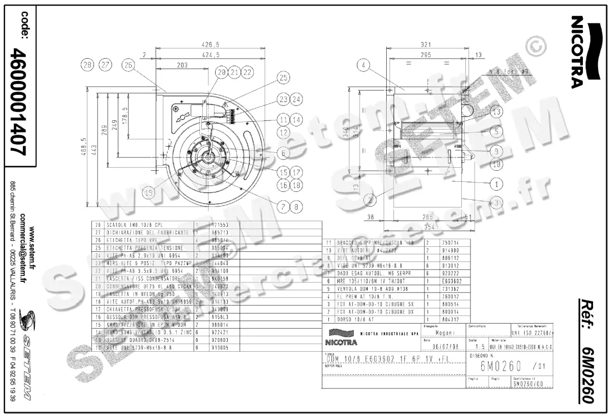 4624001407-VENTILATEUR NICOTRA GEBHARDT DDM10/8 515W 6P M230V 1V E6G3602 +BR *6M0260* 2