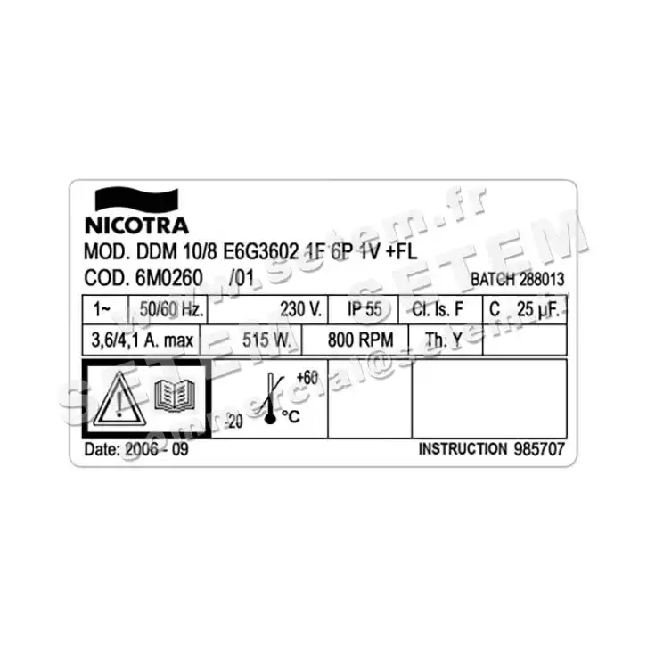 4624001407-VENTILATEUR NICOTRA GEBHARDT DDM10/8 515W 6P M230V 1V E6G3602 +BR *6M0260* 4