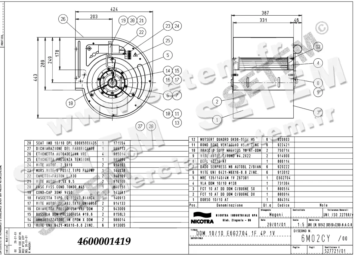 4624001419-VENTILATEUR NICOTRA GEBHARDT DDM10/10 600W 4P M230V 1V E6G2704 *S277221*