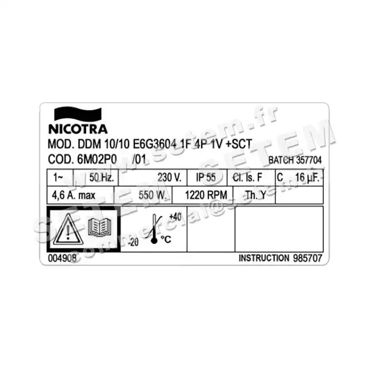 4624001420-VENTILATEUR NICOTRA GEBHARDT DDM10/10 550W 4P M230V 1V E6G3604 +BB *6M02P0* 4