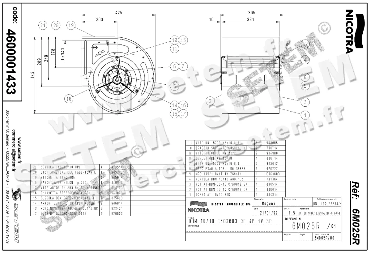 4624001433-VENTILATEUR NICOTRA GEBHARDT DDM10/10 550W 4P T230/400V 1V E6G3603 *6M025R* 2
