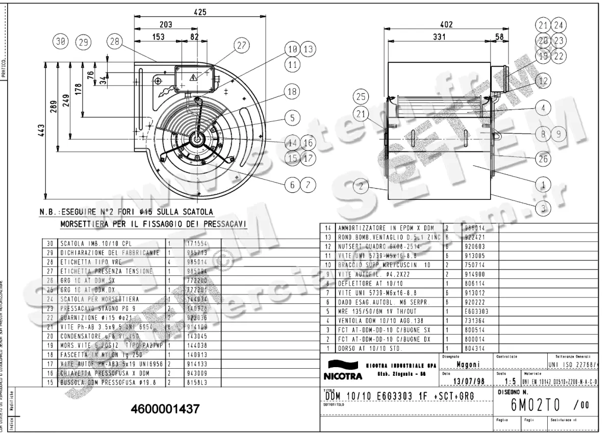 4624001437-VENTILATEUR NICOTRA GEBHARDT DDM10/10 200W 6P M230V 1V E6G3303 +BB+GRA *6M02T0*