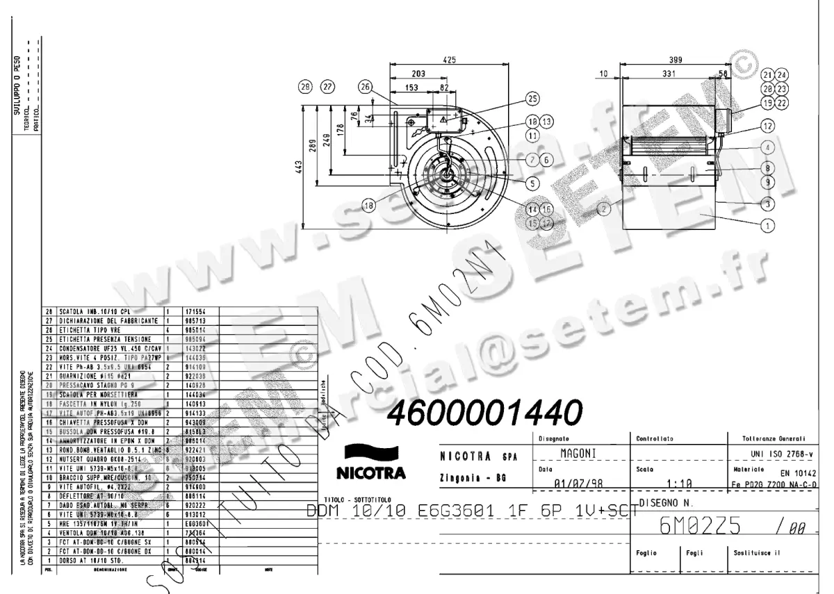 4624001440-VENTILATEUR NICOTRA GEBHARDT DDM10/10 320W 6P M230V 1V E6G3601 +BB *6M02Z5*