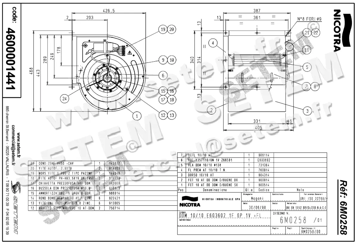 4624001441-VENTILATEUR NICOTRA GEBHARDT DDM10/10 515W 6P M230V 1V E6G3602 +BR *6M0258* 2