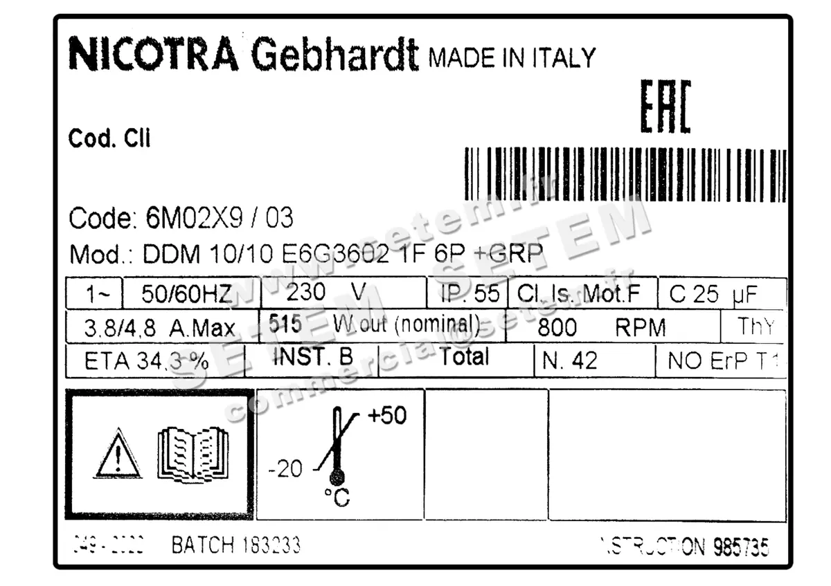 4624001444-VENTILATEUR NICOTRA GEBHARDT DDM10/10 515W 6P M230V 1V E6G3602 +GRR *6M02X9* 3