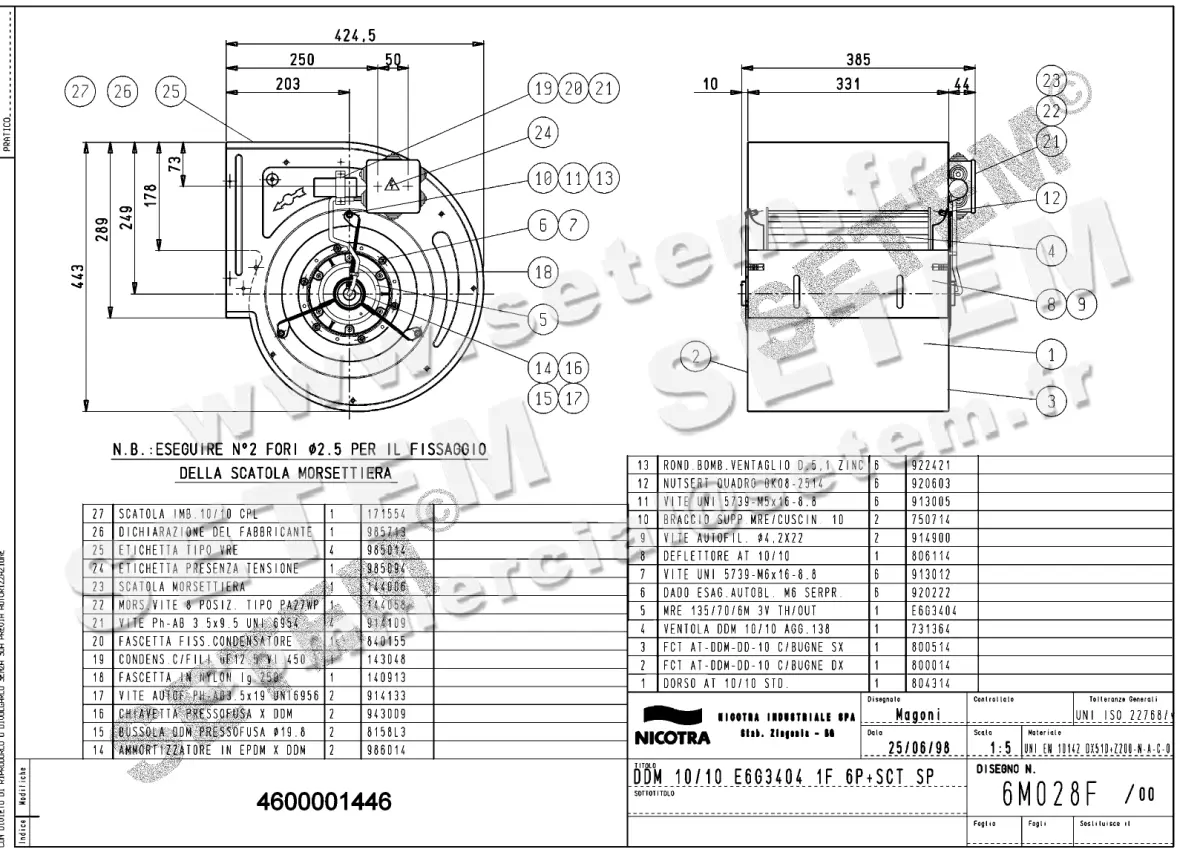 4624001446-VENTILATEUR NICOTRA GEBHARDT DDM10/10 280W 6P M230V 3V E6G3404 +BB *6M028F*