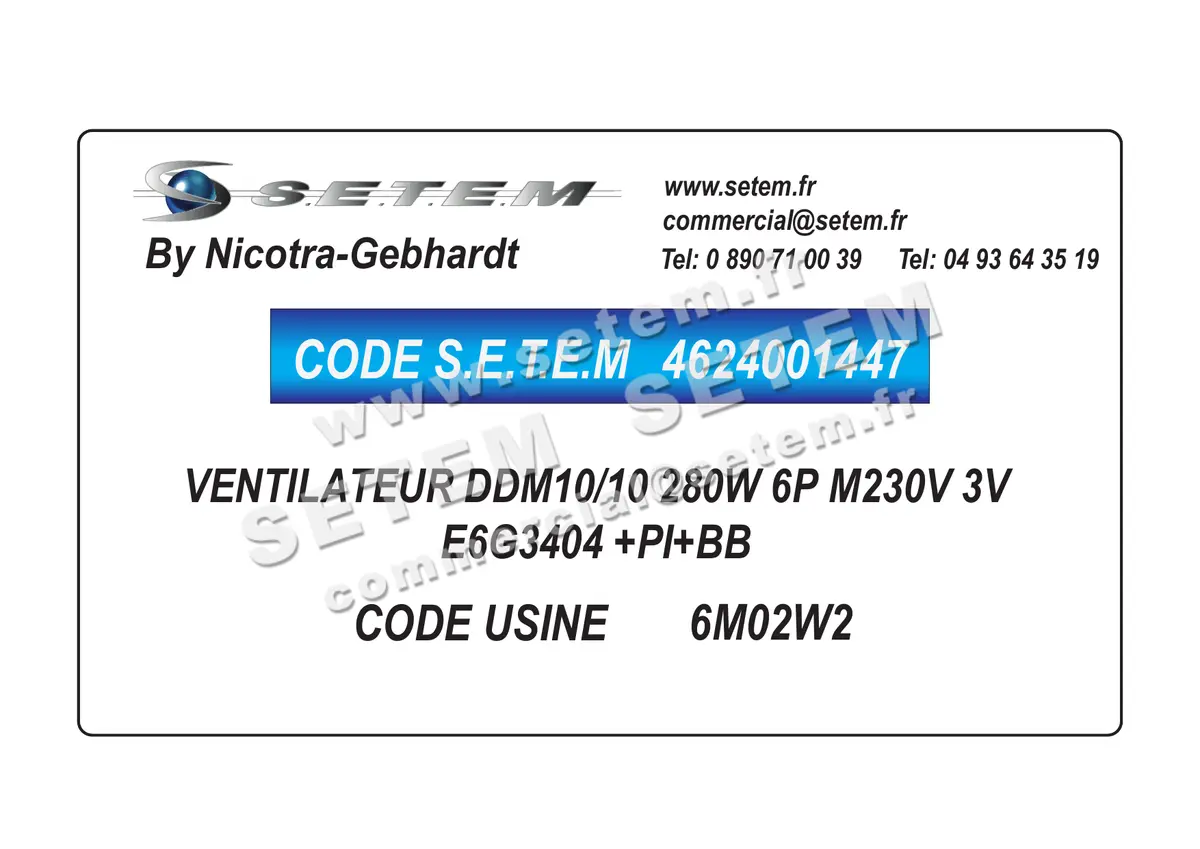 4624001447-VENTILATEUR NICOTRA GEBHARDT DDM10/10 280W 6P M230V 3V E6G3404 +PI+BB *6M02W2* 4