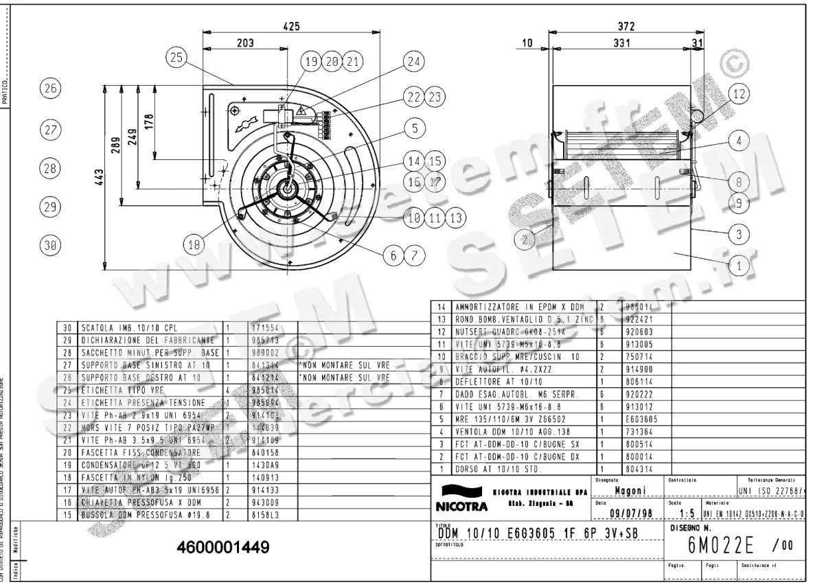 4624001449-VENTILATEUR NICOTRA GEBHARDT DDM10/10 350W 6P M230V 3V E6G3605 +PI *6M022E*