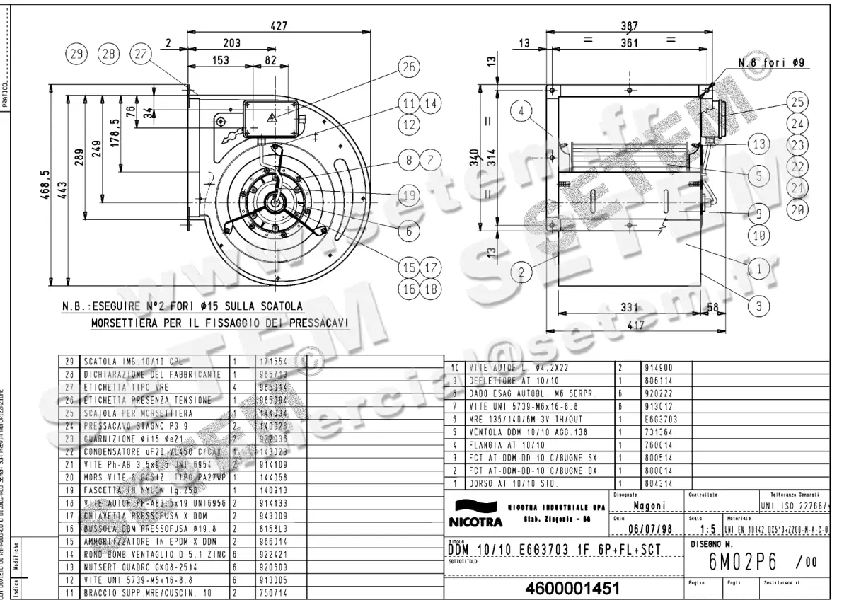 4624001451-VENTILATEUR NICOTRA GEBHARDT DDM10/10 500W 6P M230V 3V E6G3703 +BR+BB *6M02P6*