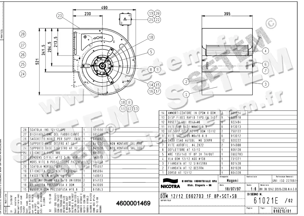 4624001469-VENTILATEUR NICOTRA GEBHARDT DDM12/12 200W 8P M230V 3V E6G2703 +BR+BB *61021E*