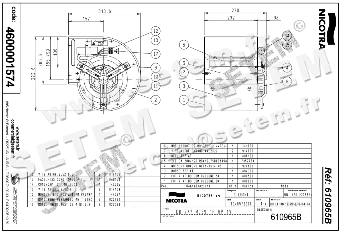 4624001574-VENTILATEUR NICOTRA GEBHARDT DD7/7 147W 6P M230V 1V M039 *610965B* 2