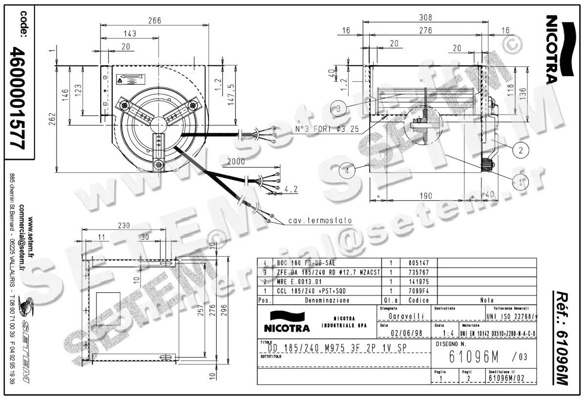 4624001577-VENTILATEUR NICOTRA GEBHARDT DD185/240 750W 2P T230/400V 1V M975 *61096M* 2